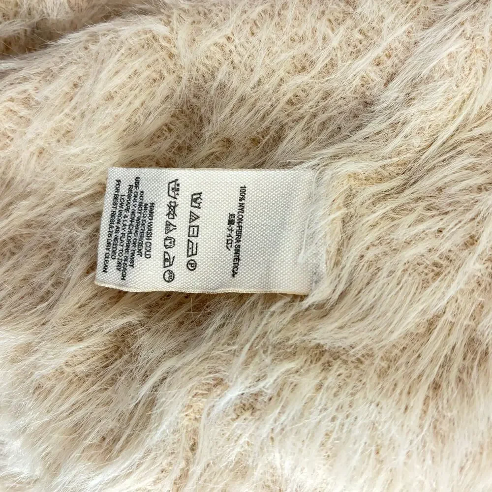 Free People Oversized Fuzzy Cardigan Rose Blush XS | Cozy Soft Knit Boho Sweater